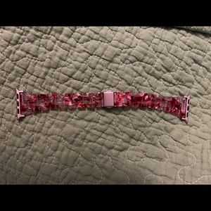 Red white and clear Apple Watch band